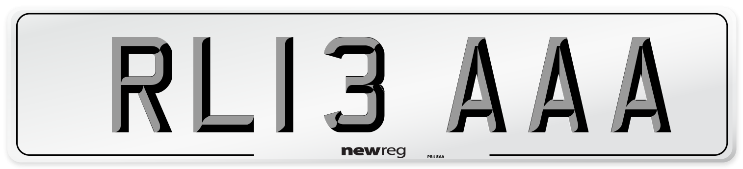 RL13 AAA Number Plate from New Reg